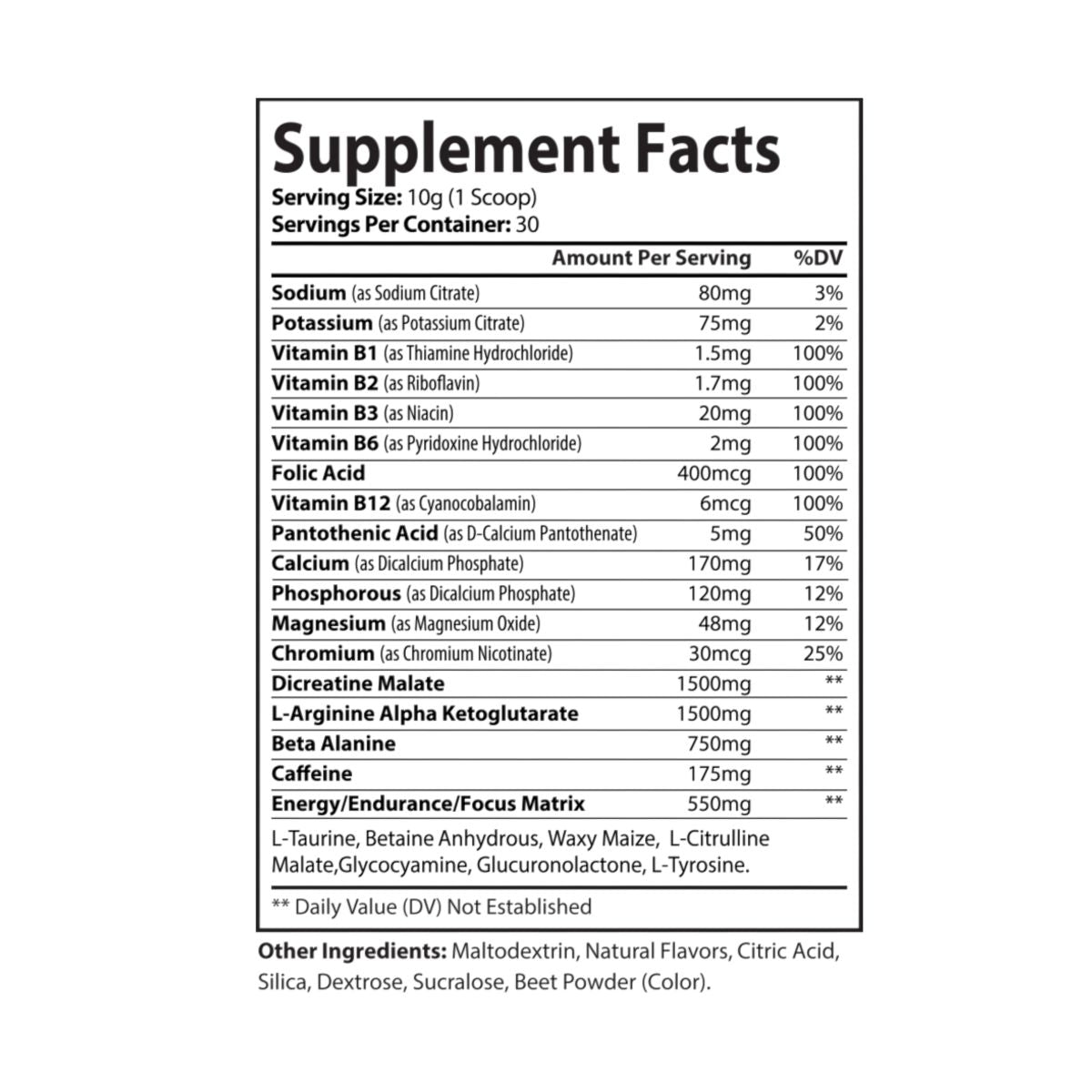 DESIRE ENERGY PRE WORKOUT - FRUIT PUNCH